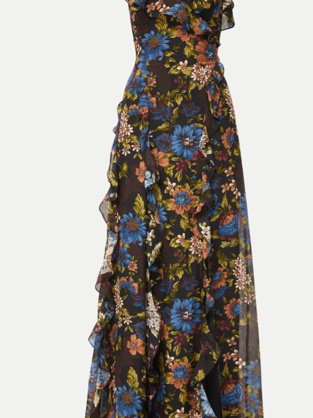Veronica Beard Madeline Silk Maxi Dress NWT Black Multi Floral Size 8 - Picture 3 of 6